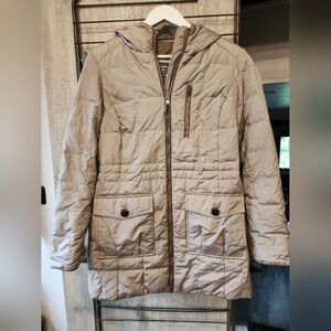 Eddie Bauer Yukon Classic 2.0 Down Parka Fur Detachable Hood Taupe Small